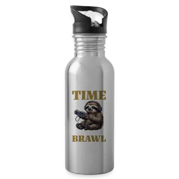 I Don't Have Time I Have To Brawl 13 - Trinkflasche mit integriertem Trinkhalm - Lightsilver - Rechts