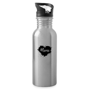 Maman | Cher | | cardiaque Motif pour enfants | Motif bébé - Gourde avec paille intégrée - argent clair - Droite