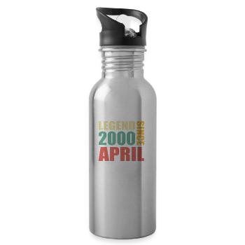 23e anniversaire Avril 2000 Idée cadeau - Gourde avec paille intégrée - argent clair - Droite