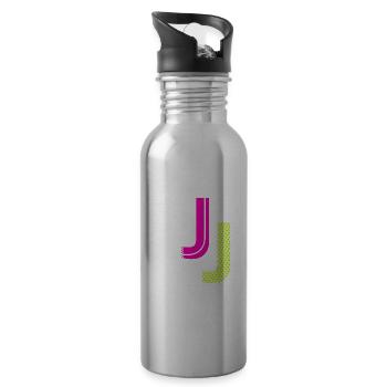 J Buchstabe - Trinkflasche mit integriertem Trinkhalm - Lightsilver - Rechts