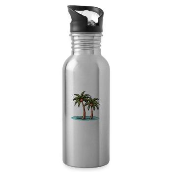 Palm Island Holidays - Water bottle with straw - silver - Right
