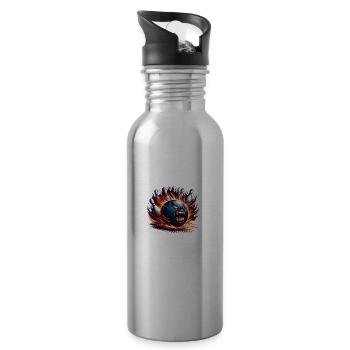 Feuer-Bowling - Trinkflasche mit integriertem Trinkhalm - Lightsilver - Rechts