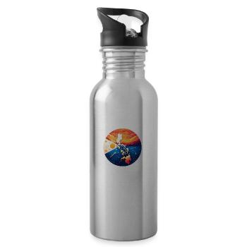 Sunset over the Philippines - Water bottle with straw - silver - Right