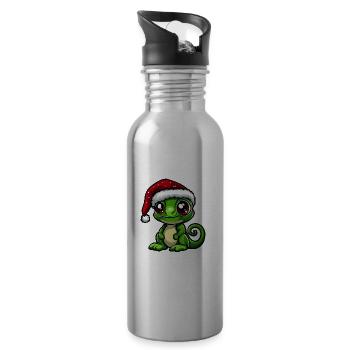 Sloth Christmas Christmas - Water bottle with straw - silver - Right