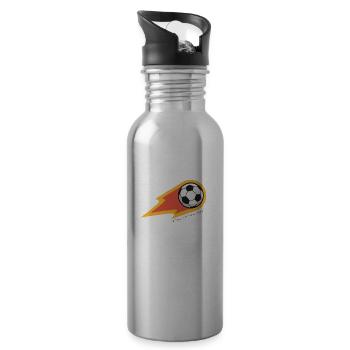 Rising Football Star - Künftiger Fußballstar - Trinkflasche mit integriertem Trinkhalm - Lightsilver - Rechts