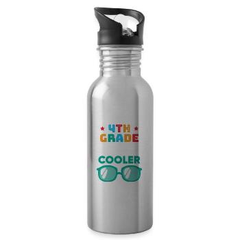 The 4th grade has just become much cooler - Water bottle with straw - silver - Right