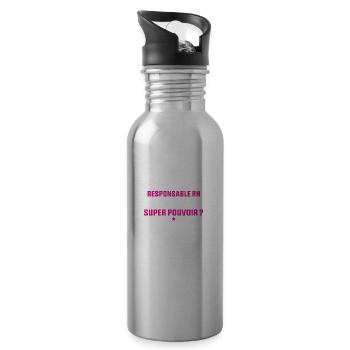 Je Suis responsable RH idée cadeau femme shirt - Gourde avec paille intégrée - argent clair - Droite