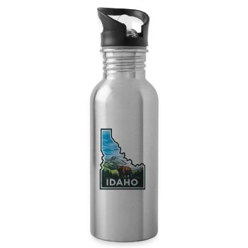 Erkunden Sie Idaho Wildnis Abenteuer Bär - Trinkflasche mit integriertem Trinkhalm - Lightsilver - Rechts