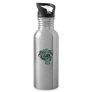 Manga Junge - Trinkflasche mit integriertem Trinkhalm - Lightsilver - Rechts