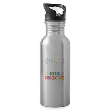 I Love My Job For All The Little Reasons Teacher T - Trinkflasche mit integriertem Trinkhalm - Lightsilver - Rechts
