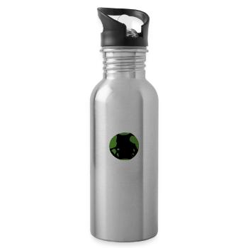 climate protection climate change earth planet b - Water bottle with straw - silver - Right