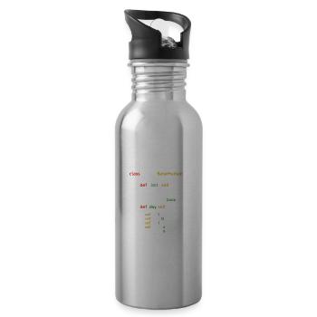Class Coder Base Human Programming Coder Computer - Trinkflasche mit integriertem Trinkhalm - Lightsilver - Rechts