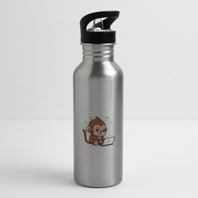 Code Monkey Programming Coder Computer Geek Develo Trinkflasche mit integriertem Trinkhalm