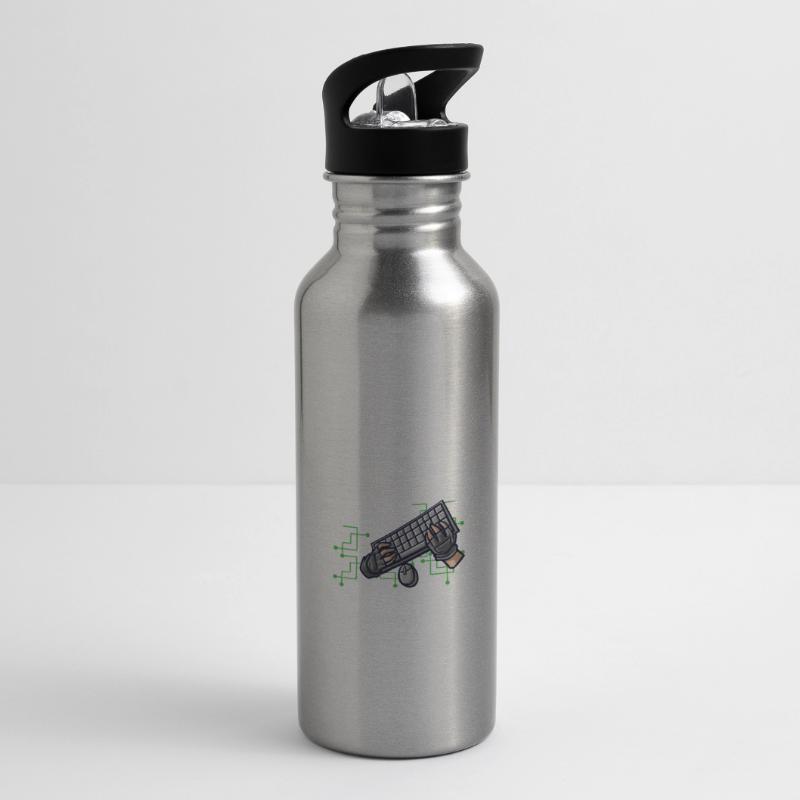 Coding Is My Superpower Programming Coder Computer Trinkflasche mit integriertem Trinkhalm