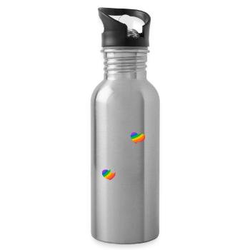Love Who You Want Lgbtq Diversity Rainbow Pride Ga - Trinkflasche mit integriertem Trinkhalm - Lightsilver - Rechts