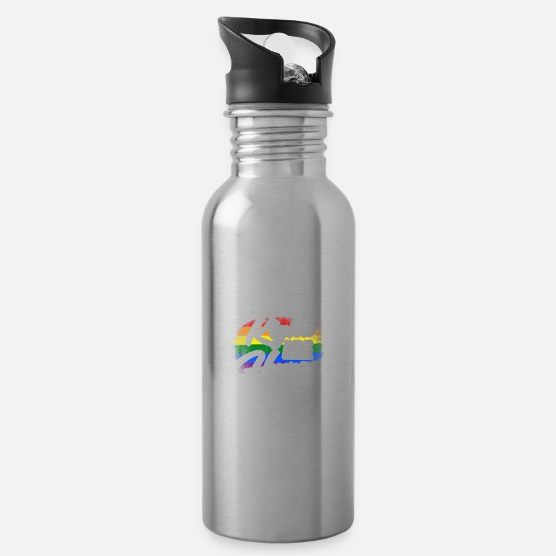 Reproductive Rights Are Human Rights Bisexual Tran - Trinkflasche mit integriertem Trinkhalm - Lightsilver