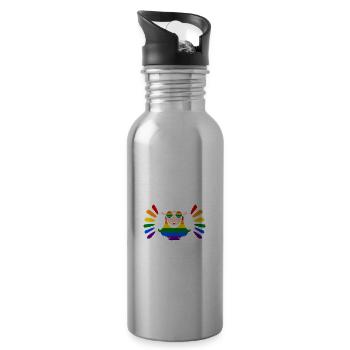 I'm The Rainbow Sheep In The Family Lesbian Love G - Trinkflasche mit integriertem Trinkhalm - Lightsilver - Rechts