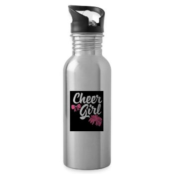 Cheer Girl Cheerleading Cheerleader Cheerdance Gym - Trinkflasche mit integriertem Trinkhalm - Lightsilver - Rechts