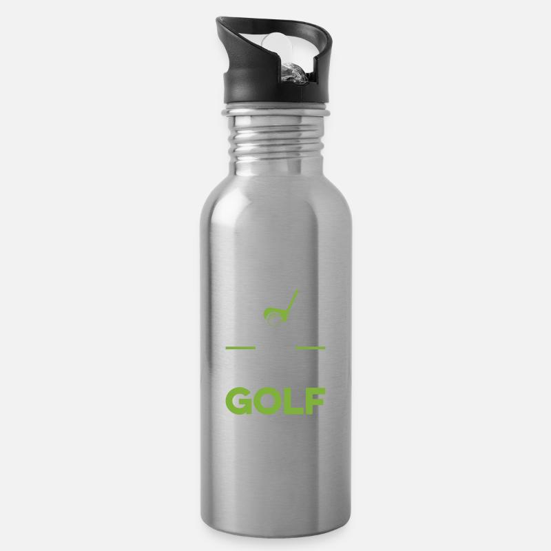 Keep Kalm And Play Golf Golf Player Golfing Driver - Trinkflasche mit integriertem Trinkhalm - Lightsilver