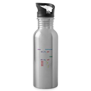 Developer Graphic Coder Programmer Computer Geek P - Trinkflasche mit integriertem Trinkhalm - Lightsilver - Rechts