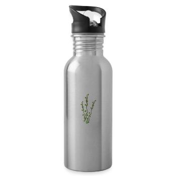 Symbole de la plante Nature Branches Feuilles - Gourde avec paille intégrée - argent clair - Droite