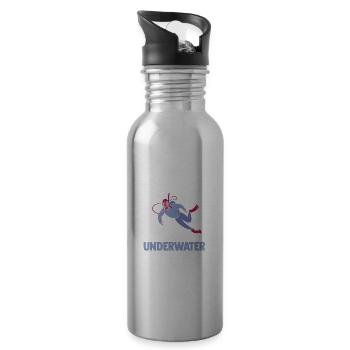 Why Diet I'm Weightless Underwater Scuba Diver Sno - Trinkflasche mit integriertem Trinkhalm - Lightsilver - Rechts