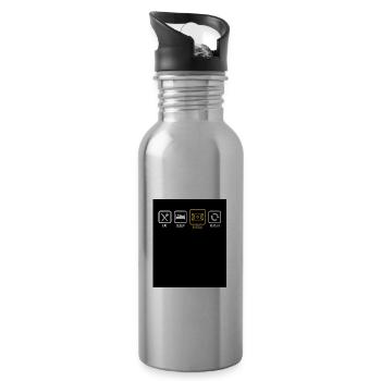 Eat Sleep Futsal Repeat Indoor Soccer Player Footb - Trinkflasche mit integriertem Trinkhalm - Lightsilver - Rechts