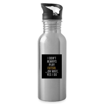 I Don't Always Play Futsal Oh Wait Yes I Do Footba - Trinkflasche mit integriertem Trinkhalm - Lightsilver - Rechts