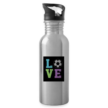 Futsal Love Graphic Indoor Soccer Player Football - Trinkflasche mit integriertem Trinkhalm - Lightsilver - Rechts
