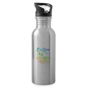 Coffee And Kayaks Kayaking Rowing Rower Canoe Padd - Trinkflasche mit integriertem Trinkhalm - Lightsilver - Rechts