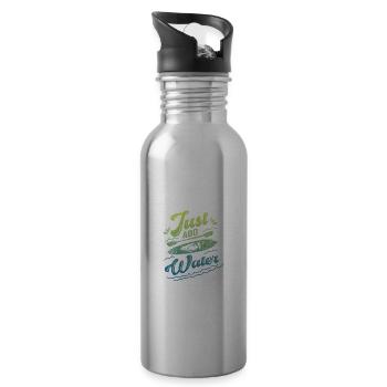 Just Add Water Rowing Kayaking Kayak Rower Paddlin - Trinkflasche mit integriertem Trinkhalm - Lightsilver - Rechts