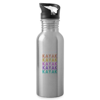Retro Graphic Kayaking Kayak Canoe Rowing Rower Pa - Trinkflasche mit integriertem Trinkhalm - Lightsilver - Rechts