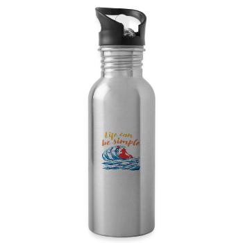 Life Can Be Simple Just Add Water Kayaking Paddle - Trinkflasche mit integriertem Trinkhalm - Lightsilver - Rechts