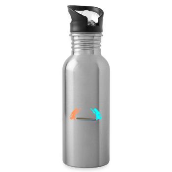 Lasertag Never Broke My Heart Lasertag Player Lase - Trinkflasche mit integriertem Trinkhalm - Lightsilver - Rechts