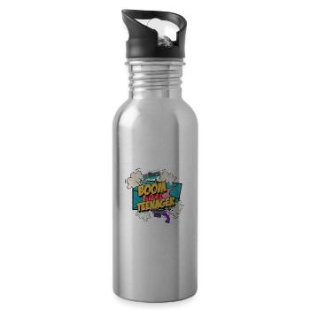 Booom Graphic Lasertag Player Lasertag Phaser Lase - Trinkflasche mit integriertem Trinkhalm - Lightsilver - Rechts