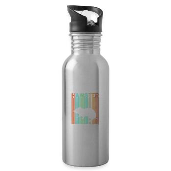 Retro Graphic Hamster Pet Owner Animal Lover Roden - Trinkflasche mit integriertem Trinkhalm - Lightsilver - Rechts