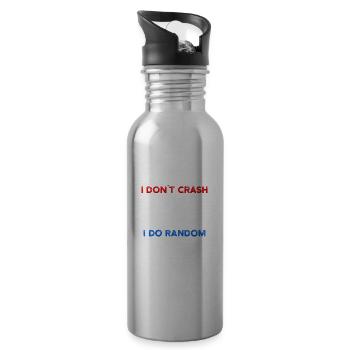 I Don't Crash I Do Random Gravity Checks Motorcycl - Trinkflasche mit integriertem Trinkhalm - Lightsilver - Rechts
