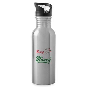 Dart Is Funny Double Is Money Dart Player Darting - Water bottle with straw - silver - Right