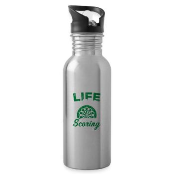 Life Is Better When I'm Darting Dart Player Darts - Water bottle with straw - silver - Right