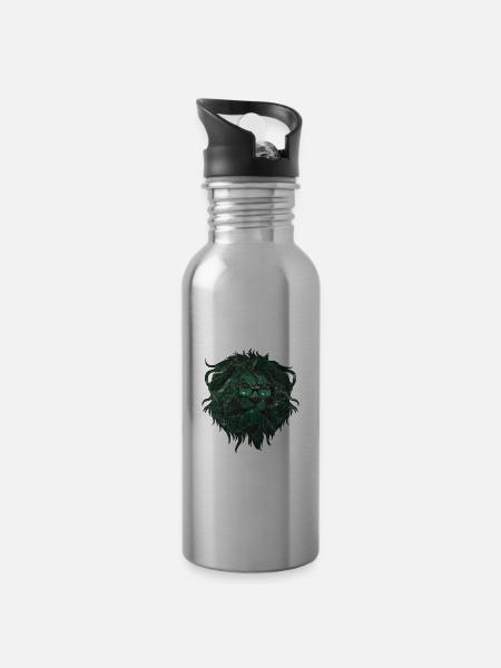 Afrikanische Union - Trinkflasche mit integriertem Trinkhalm - Lightsilver