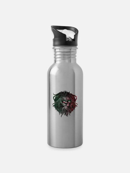 Kuwait - Trinkflasche mit integriertem Trinkhalm - Lightsilver