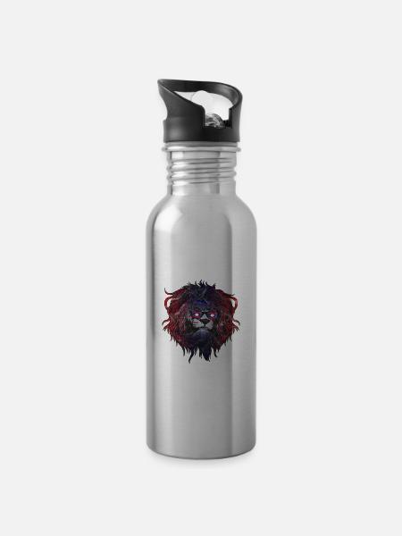 Laos - Trinkflasche mit integriertem Trinkhalm - Lightsilver