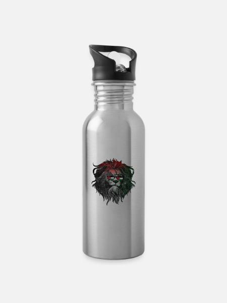 Palestine - Water bottle with straw - silver
