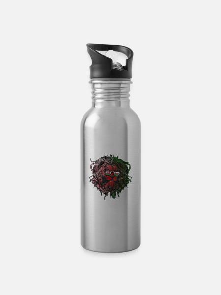 Wales - Trinkflasche mit integriertem Trinkhalm - Lightsilver