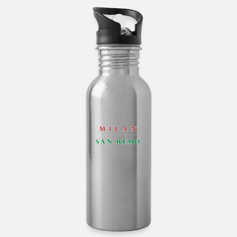 Mailand San Remo - Trinkflasche mit integriertem Trinkhalm - Lightsilver