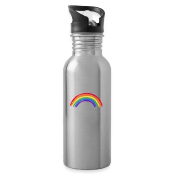 LGBT Amis Pride Droits Sentence Cadeau - Gourde avec paille intégrée - argent clair - Droite