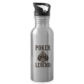 POKERN gift poker players for poker players - Water bottle with straw - silver - Right