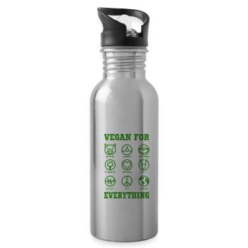 VEGETARIAN GIFT Animal Rights Activists for Vegans VEGAN - Water bottle with straw - silver - Right