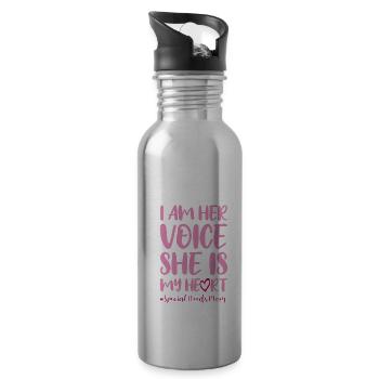 AUTIST MAMA Welt Autismus Tag Geschenk Autisten - Trinkflasche mit integriertem Trinkhalm - Lightsilver - Rechts