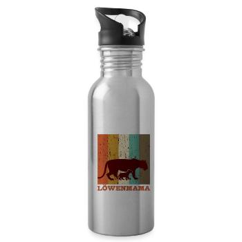 LÖWENMAMA Muttertag Mama Mami - Trinkflasche mit integriertem Trinkhalm - Lightsilver - Rechts